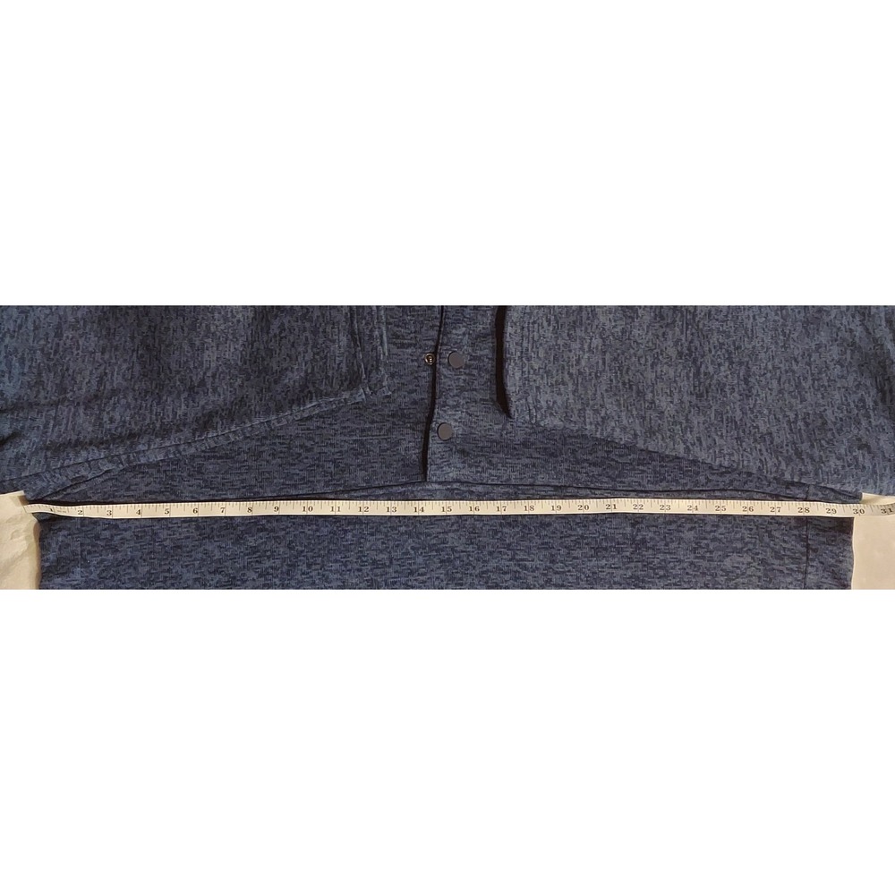 Lands End Mens Navy (Brushed) Sweater Fleece Snap Neck Pullover Jacket Size XXL❤ - Picture 9 of 12